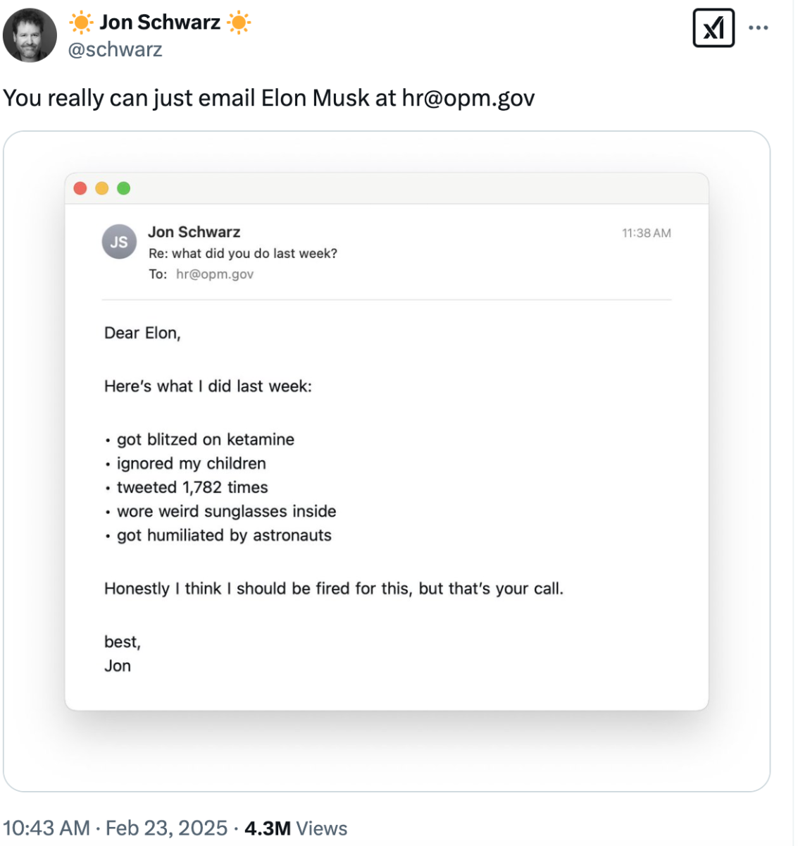 Screenshot of X Tweet